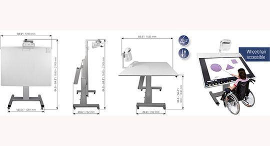 Table mobile pour vidéoprojecteurs interactifs Epson